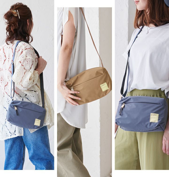 anello(アネロ)/ 温かみのあるコットン調撥水生地!横長シルエットがお洒落なミニショルダー - Image 4