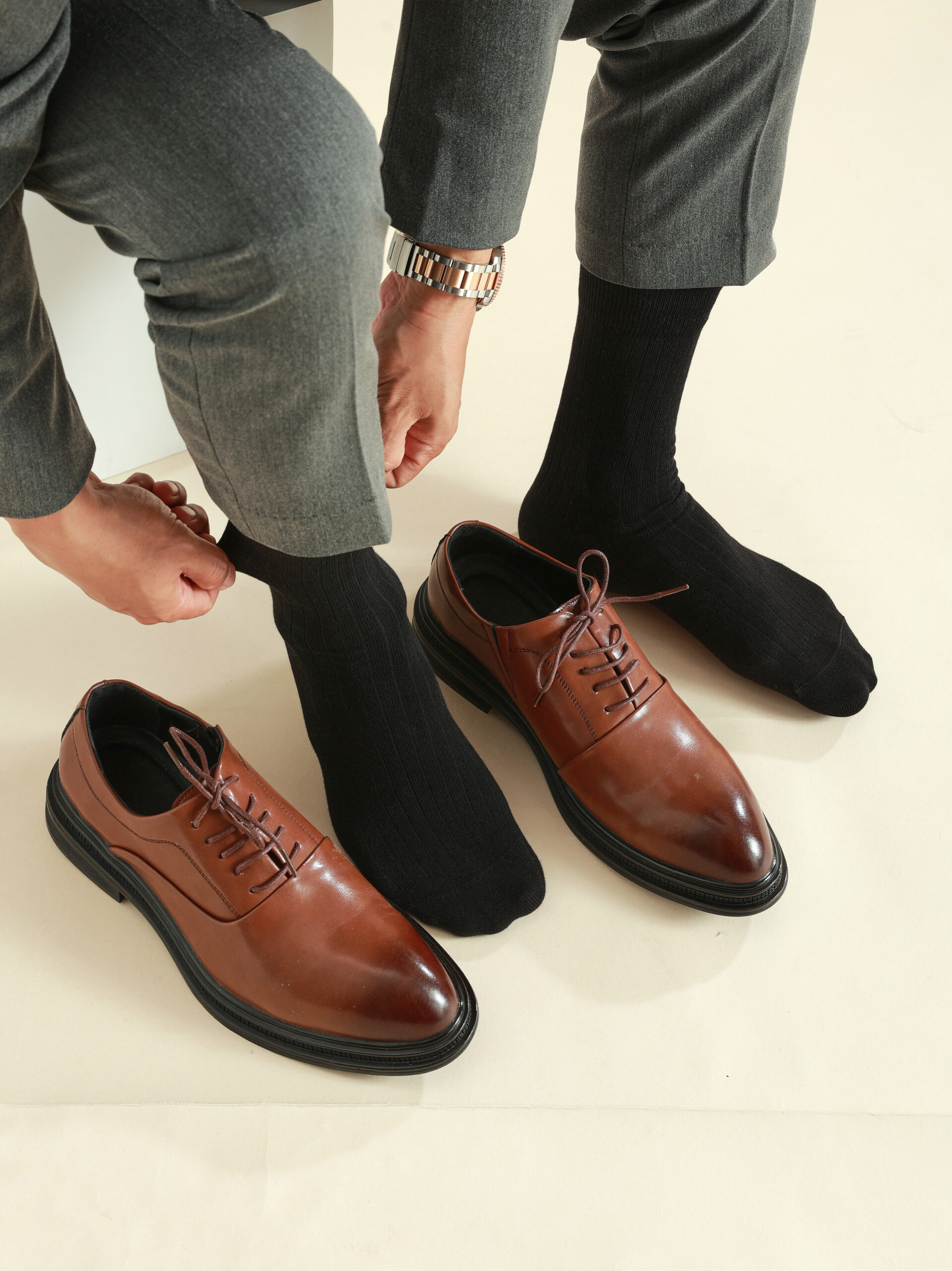 メンズ ビジネスソックス 6足セット 25-27cm 黒 吸汗 通気性 蒸れない オールシーズン対応 フォーマル コーマ綿 柔らかい 定番 リブ - Image 3