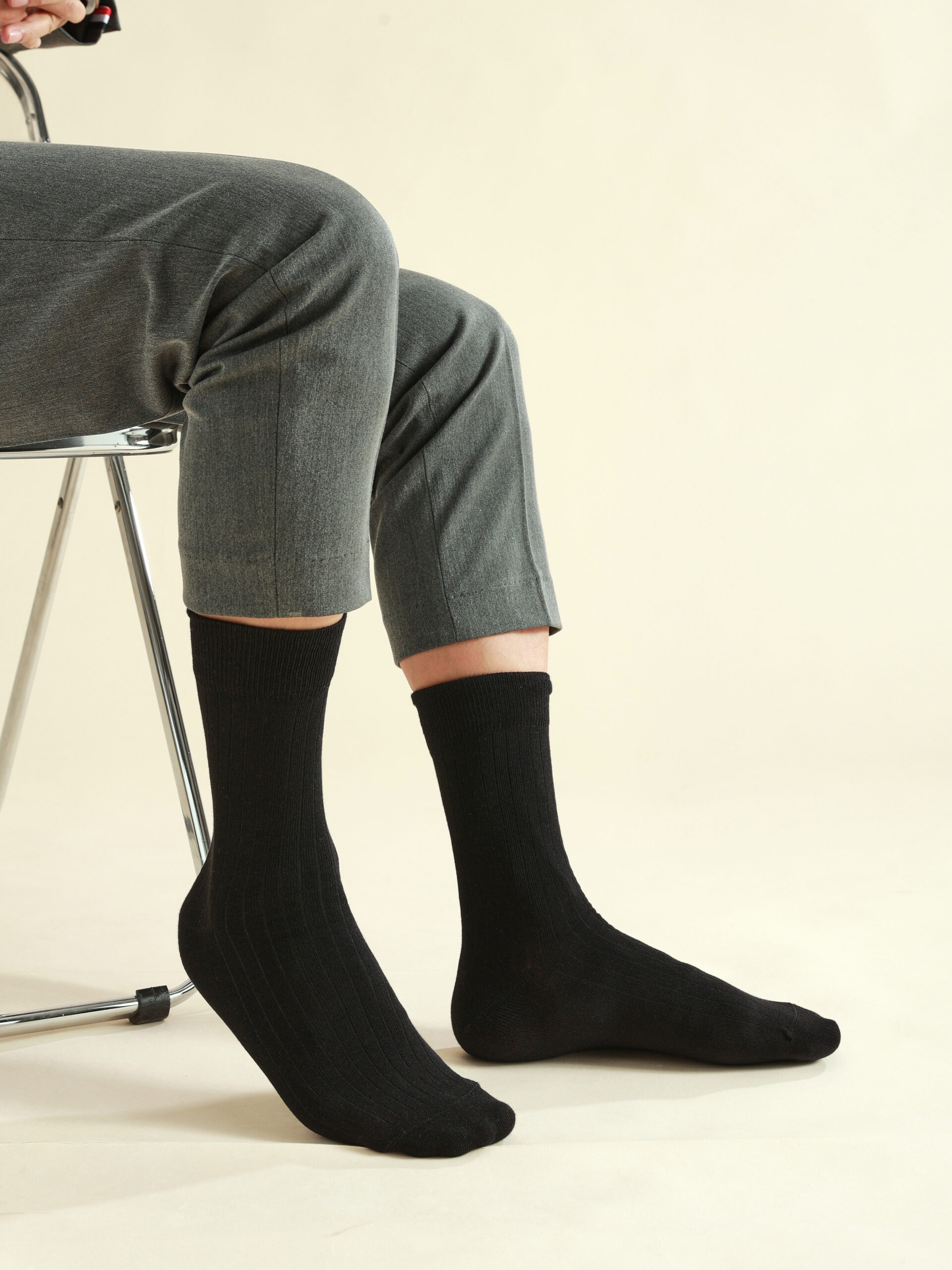 メンズ ビジネスソックス 6足セット 25-27cm 黒 吸汗 通気性 蒸れない オールシーズン対応 フォーマル コーマ綿 柔らかい 定番 リブ - Image 4