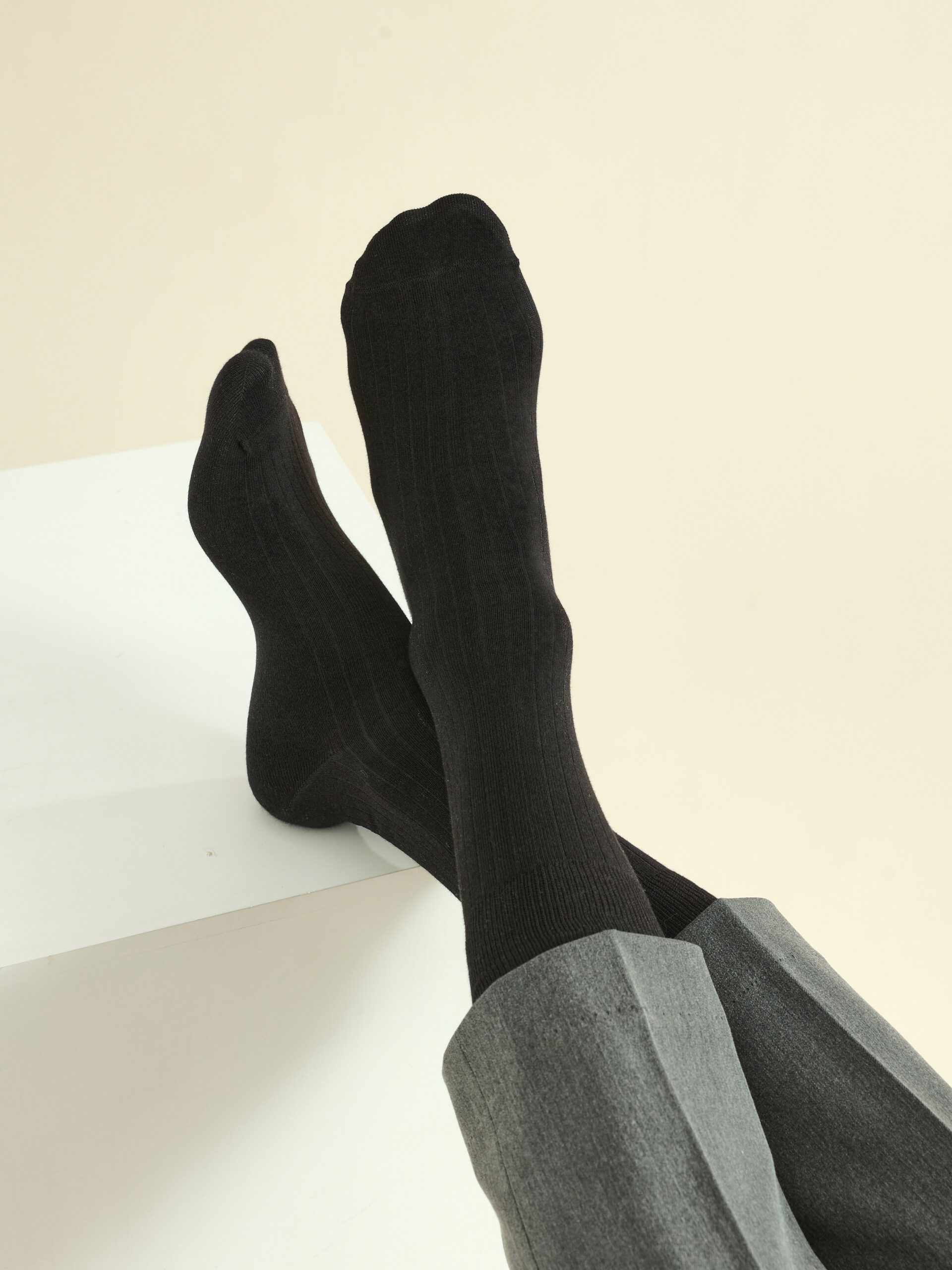 メンズ ビジネスソックス 6足セット 25-27cm 黒 吸汗 通気性 蒸れない オールシーズン対応 フォーマル コーマ綿 柔らかい 定番 リブ - Image 5