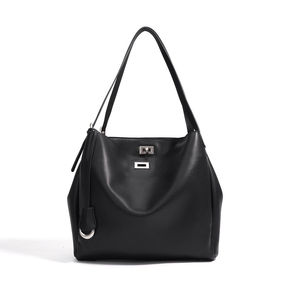 高級感のある万能フラップなしレディースバッグ 通勤 斜めがけ 脇下バッグ 牛革 大容量 ハンドバッグ トートバッグ カジュアル - Image 4