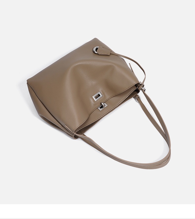 高級感のある万能フラップなしレディースバッグ 通勤 斜めがけ 脇下バッグ 牛革 大容量 ハンドバッグ トートバッグ カジュアル - Image 9