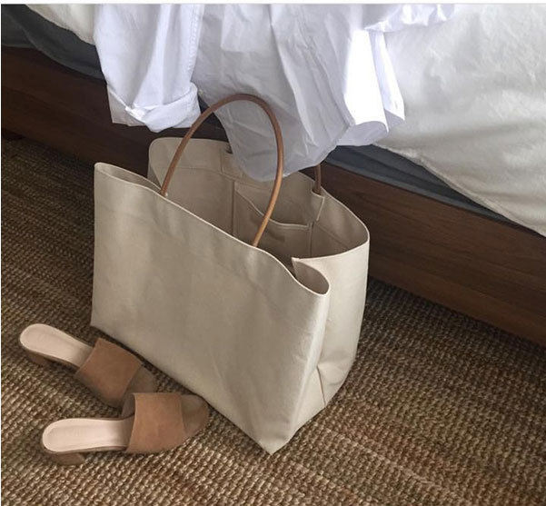 シンプル ハンドバッグ 大きめトートバッグ 新作 ナチュラル レディース 帆布バッグ ショルダーバッグ - Image 2