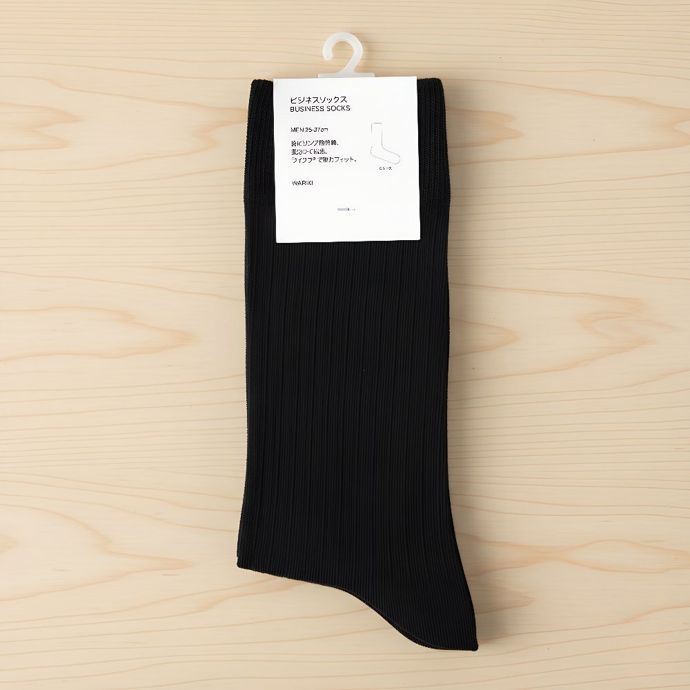 メンズ ビジネスソックス 6足セット 25-27cm 黒 吸汗 通気性 蒸れない オールシーズン対応 フォーマル コーマ綿 柔らかい 定番 リブ - Image 2